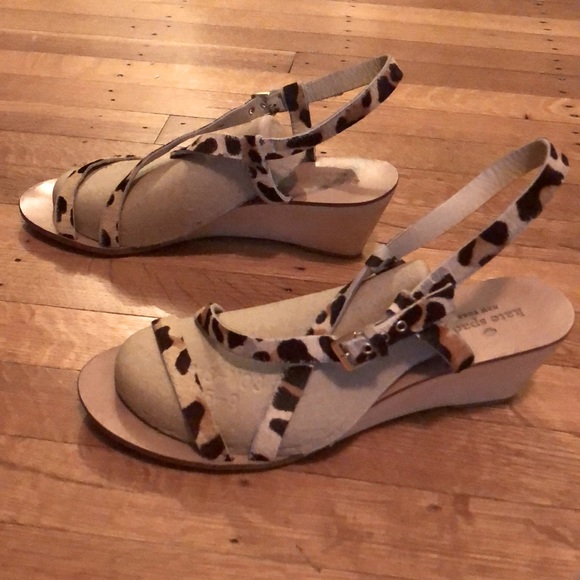 KATE SPADE - Animal Print Wedge Sandals - Picture 11 of 12